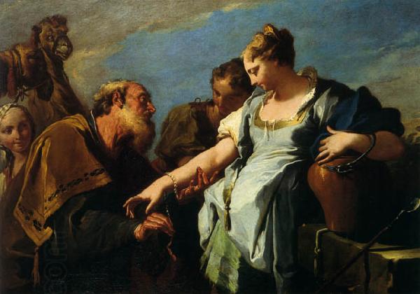 Giambattista Pittoni Eliezer and Rebecca oil painting picture